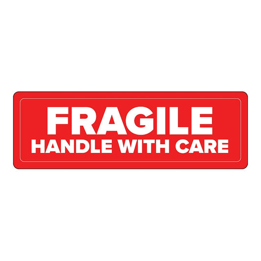 "Fragile - Handle with Care" Label - 3" x 1"
