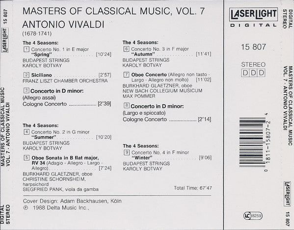 Vivaldi* : Masters Of Classical Music, Vol.7: Vivaldi (CD, Comp, RE)