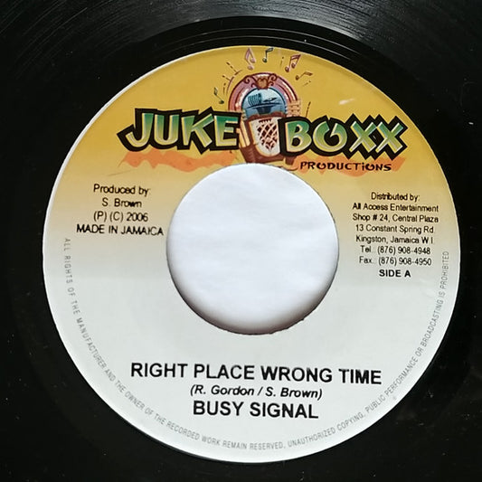 Busy Signal : Right Place Wrong Time (7")