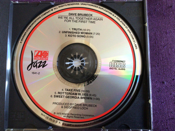 Dave Brubeck, Gerry Mulligan, Paul Desmond, Alan Dawson, Jack Six : We're All Together Again For The First Time (CD, Album, RE)