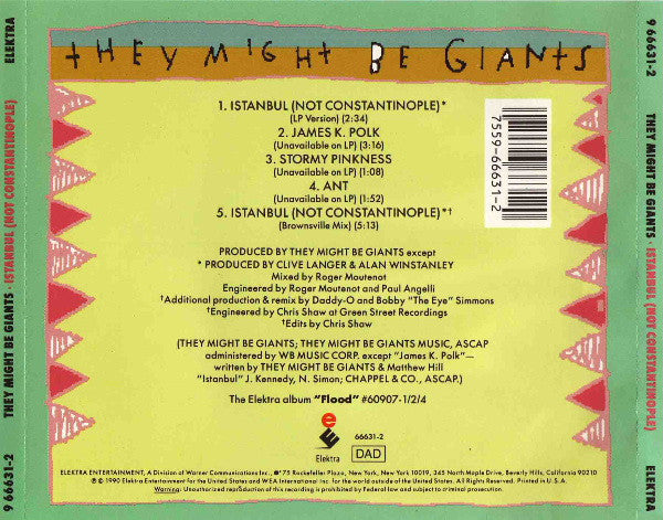 They Might Be Giants : Istanbul (Not Constantinople) (CD, Maxi)