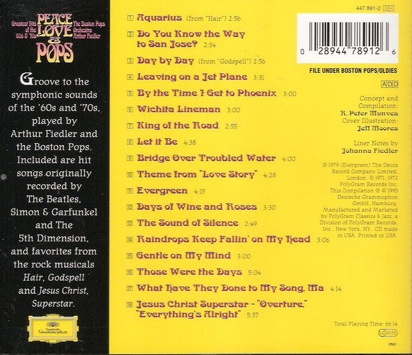 Arthur Fiedler, The Boston Pops Orchestra* : Peace, Love, & Pops (CD, Comp)