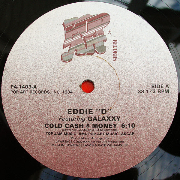 Eddie "D" Featuring Galaxxy : Cold Cash $ Money (12")