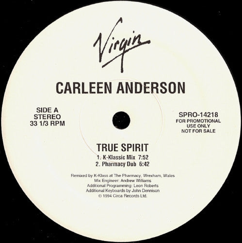 Carleen Anderson : True Spirit (12", Promo)