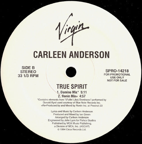 Carleen Anderson : True Spirit (12", Promo)