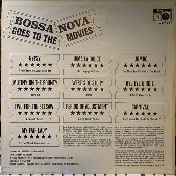 Harry Betts With The Bill Brown Singers : Bossa Nova Goes To The Movies (LP, Album)