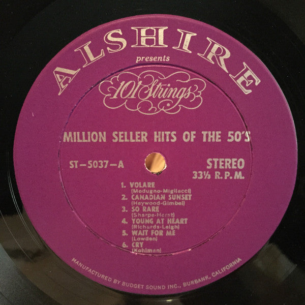 101 Strings : Million Seller Hit Songs Of The 50's (LP, Album)