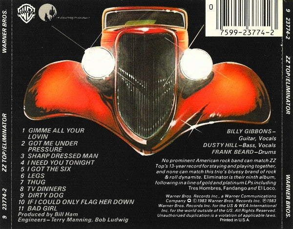 ZZ Top : Eliminator (CD, Album, RE, DAD)