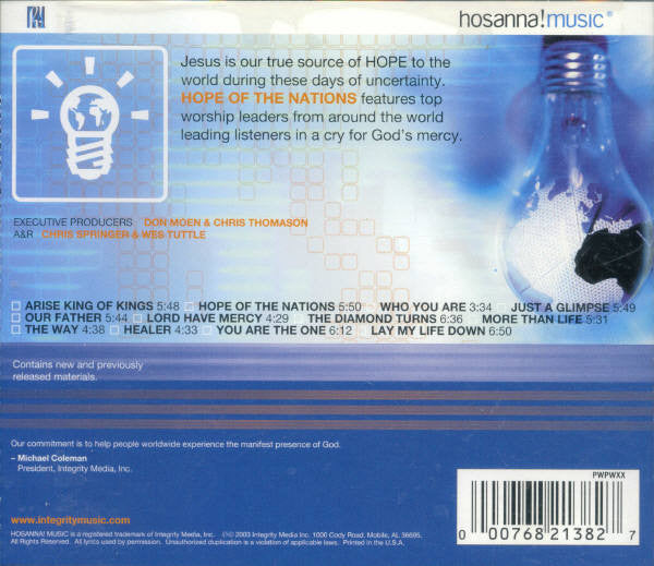 Various : Hope Of The Nations: A Cry For God's Mercy (CD, Comp)