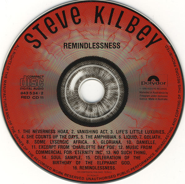 Steve Kilbey : Remindlessness (CD, Album)