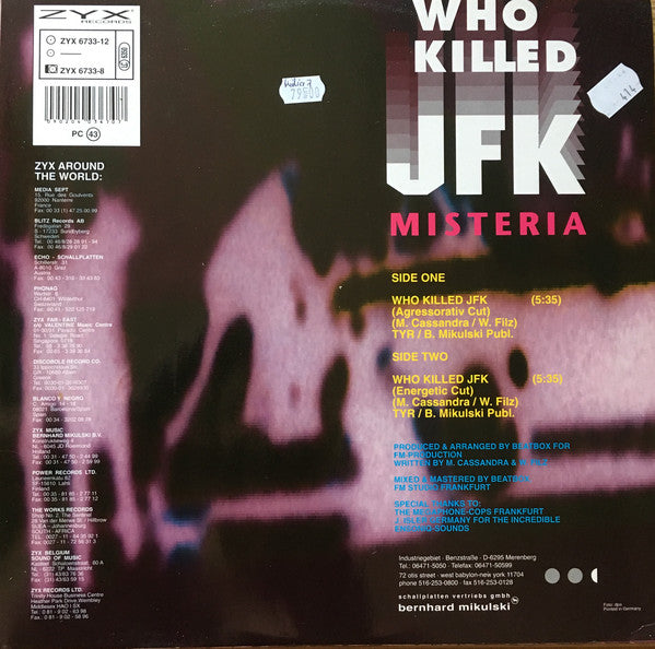 Misteria : Who Killed JFK (12")