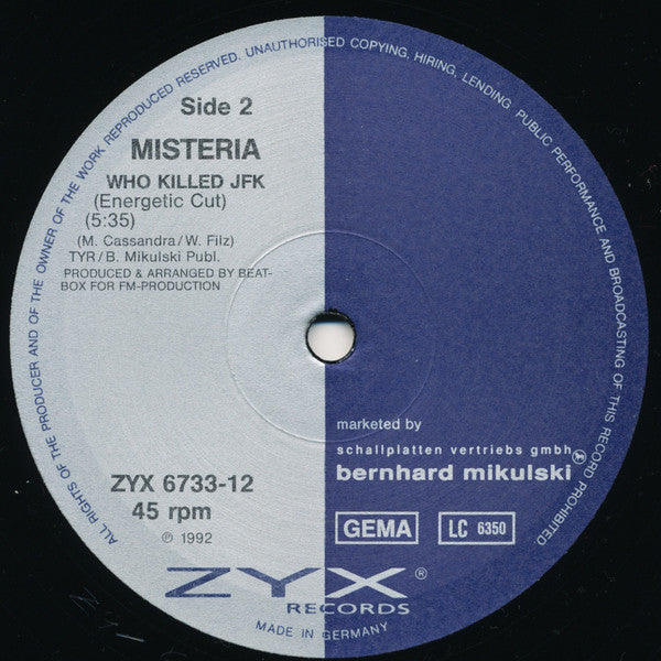 Misteria : Who Killed JFK (12")