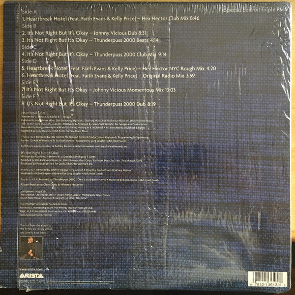 Whitney Houston Feat. Faith Evans  &  Kelly Price : Heartbreak Hotel / It's Not Right But It's Okay (The Dance Mixes) (3x12", S/Edition)