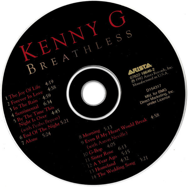 Kenny G (2) : Breathless (CD, Album, Club)