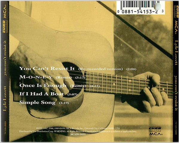 Lyle Lovett : You Can't Resist It (CD, Maxi)