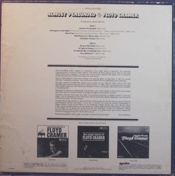 Floyd Cramer : Almost Persuaded And Other Hits (LP, Comp)