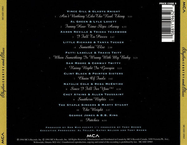 Various : Rhythm Country And Blues (CD, Album)