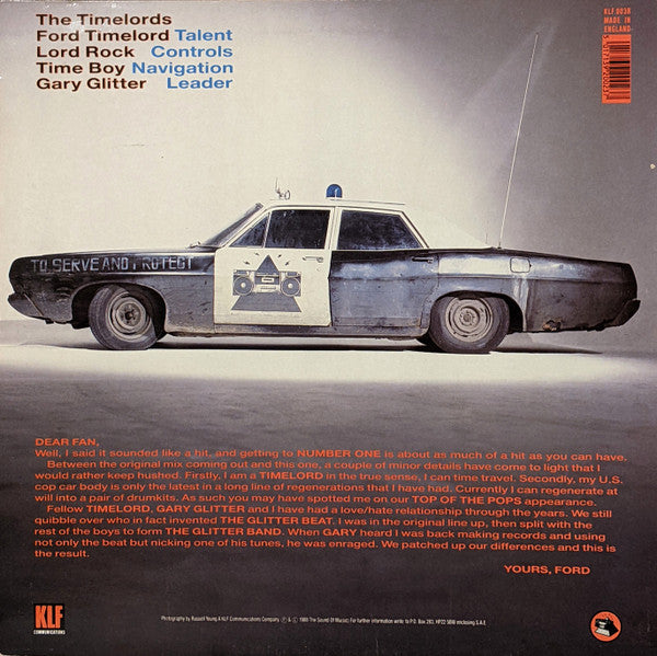 The Timelords : Gary In The Tardis (12", Ltd)