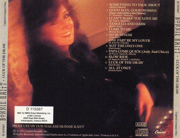 Bonnie Raitt : Luck Of The Draw (CD, Album, Club)