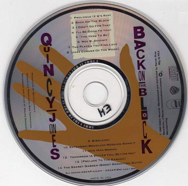 Quincy Jones : Back On The Block (CD, Album, Club)