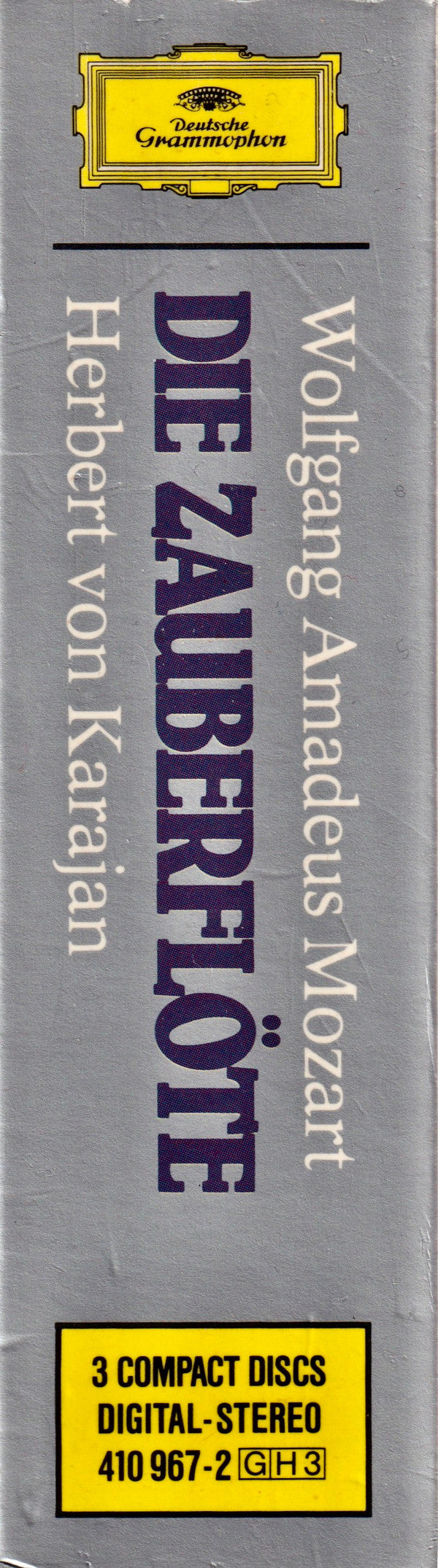 Mozart*, Karajan*, Edith Mathis, Karin Ott, Janet Perry, Anna Tomowa-Sintow, Agnes Baltsa, Hanna Schwarz, Francisco Araiza, Gottfried Hornik, José van Dam, Chor der Deutschen Oper Berlin, Berliner Philharmoniker, Karajan* : Die Zauberflöte  = The Magic Flute = La Flûte Enchantée = Il Flauto Magico (3xCD, Album, Pol + Box, Sli)