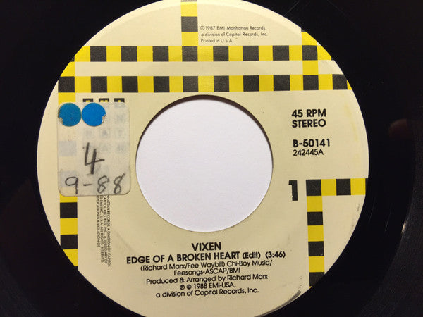 Vixen (2) : Edge Of A Broken Heart / Hellraisers (7", Single)