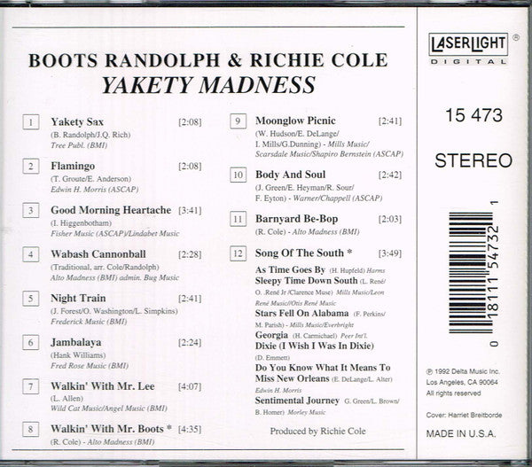 Boots Randolph & Richie Cole : Yakety Madness (CD, Album, RE)