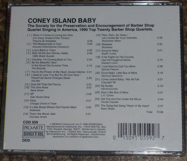 Various : Coney Island Baby: 1990 Top 20 Barbershop Quartets (CD, Comp)