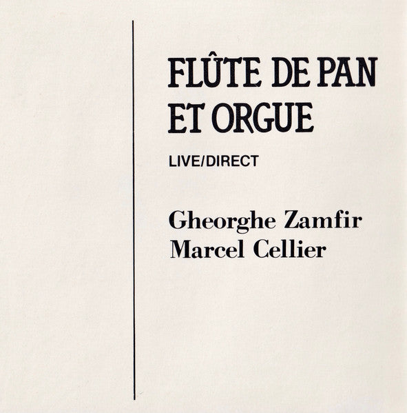 Gheorghe Zamfir et Marcel Cellier : Flûte de Pan Et Orgue - Live / Direct (CD, Album)