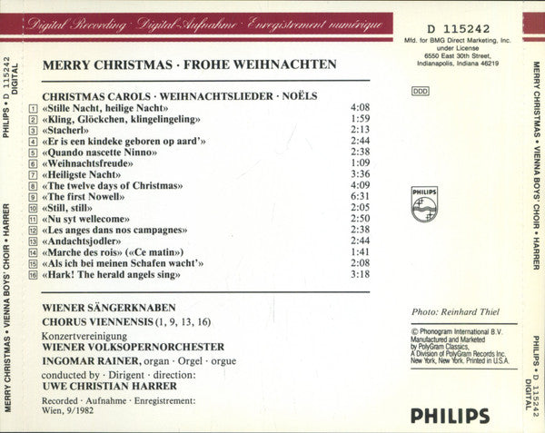Vienna Boys' Choir* • Uwe Christian Harrer : Merry Christmas (CD, Album, Club)