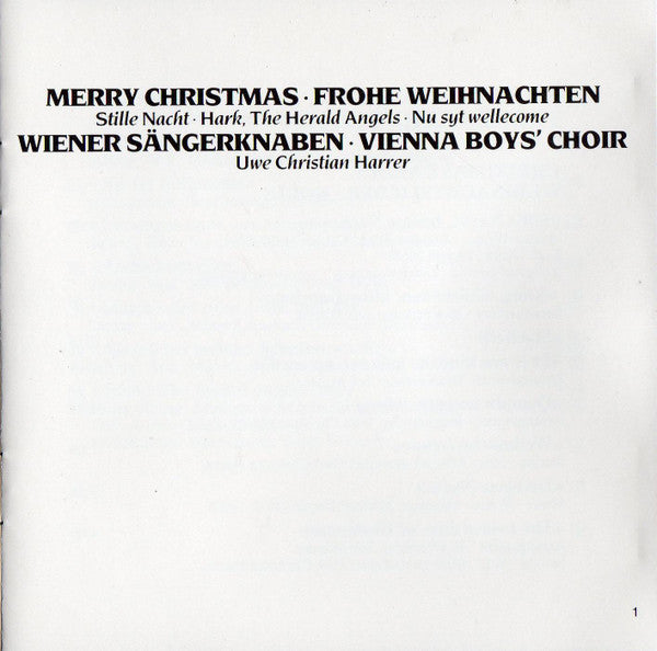 Vienna Boys' Choir* • Uwe Christian Harrer : Merry Christmas (CD, Album, Club)