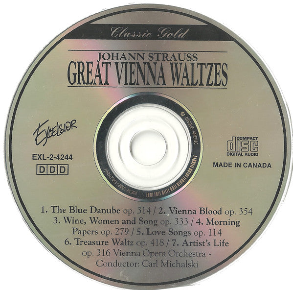 Johann Strauss* - Vienna Opera Orchestra* - Conductor: Carl Michalski : Great Vienna Waltzes (CD, Album)