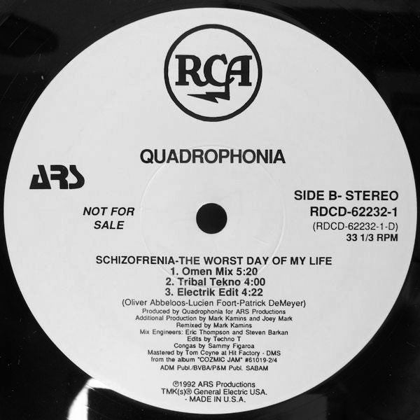 Quadrophonia : Schizofrenia - The Worst Day Of My Life (12", Maxi, Promo)