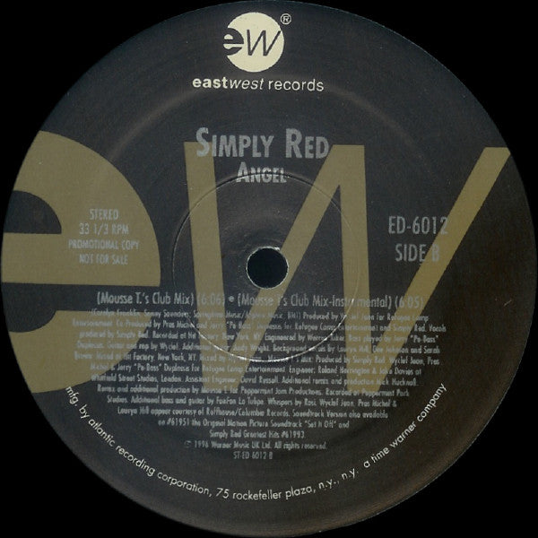 Simply Red : Angel (12", Promo)