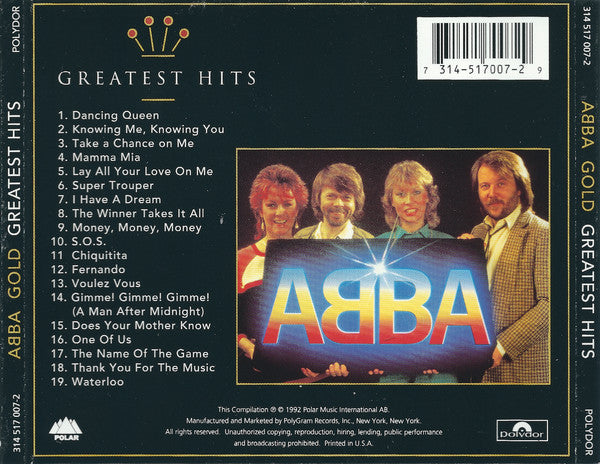 ABBA : Gold: Greatest Hits (CD, Comp, RM)