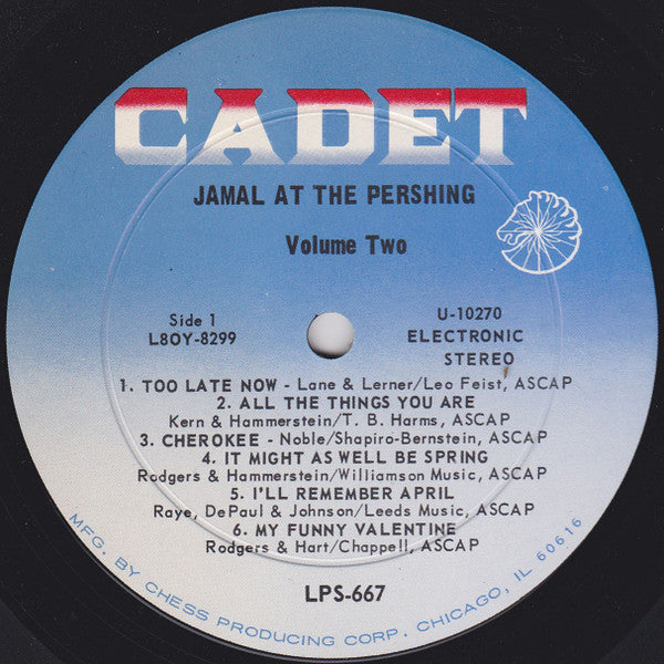 Ahmad Jamal Trio : Jamal At The Pershing Volume Two (LP, Album, RE)