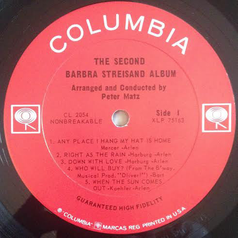 Barbra Streisand : The Second Barbra Streisand Album (LP, Album, Mono)