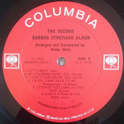 Barbra Streisand : The Second Barbra Streisand Album (LP, Album, Mono)