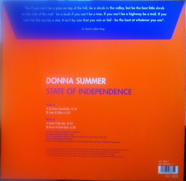 Donna Summer : State Of Independence (12")