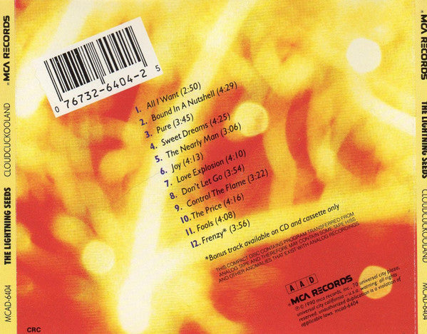 Lightning Seeds : Cloudcuckooland (CD, Album, Club)