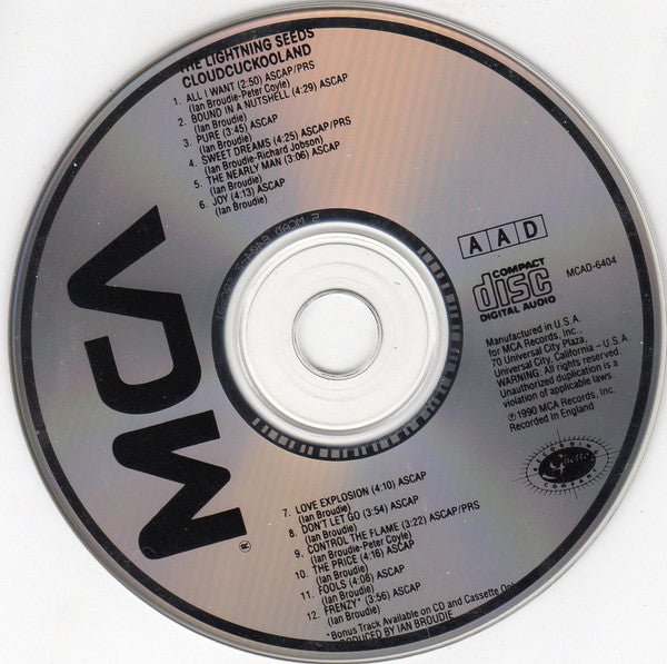 Lightning Seeds : Cloudcuckooland (CD, Album, Club)