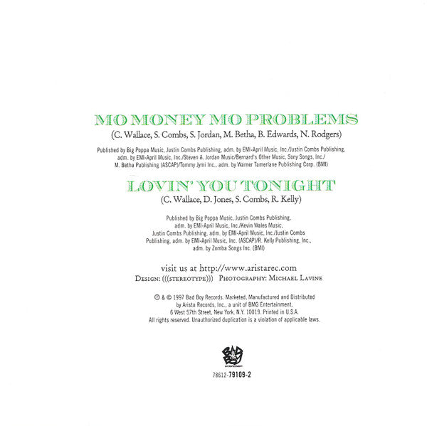 The Notorious B.I.G.* Featuring Puff Daddy & Mase : Mo Money Mo Problems (CD, Maxi)