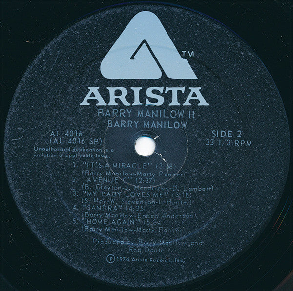 Barry Manilow : Barry Manilow II (LP, Album, RE, PRC)