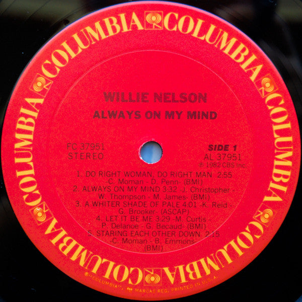 Willie Nelson : Always On My Mind (LP, Album, Pit)