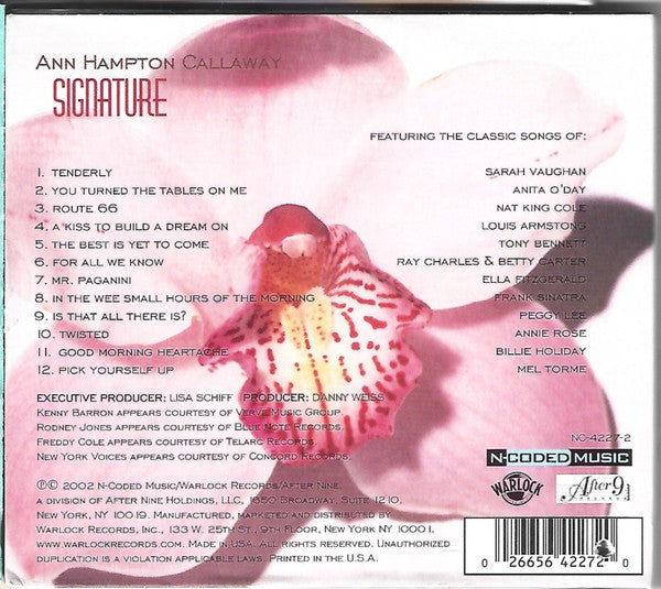 Ann Hampton Callaway : Signature (CD, Album)