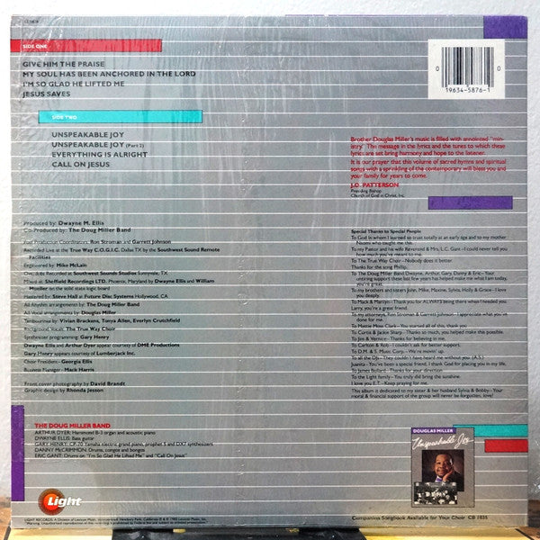 Douglas Miller : Unspeakable Joy (LP, Album)
