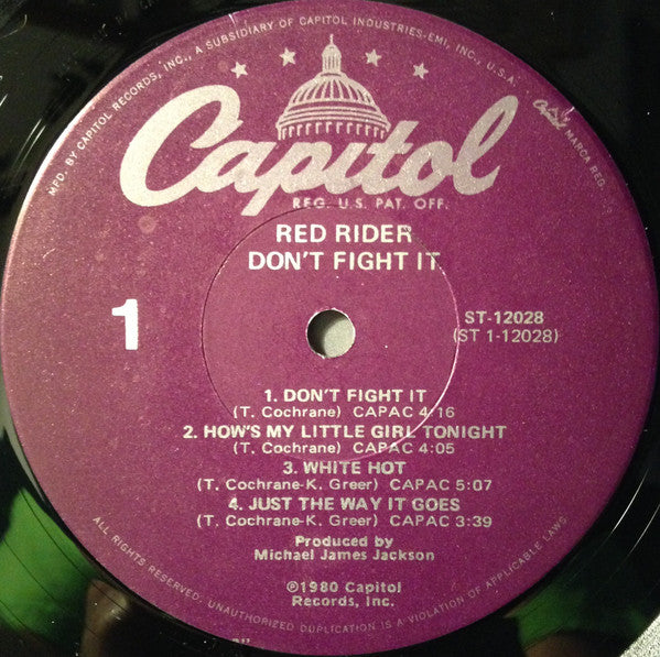 Red Rider : Don't Fight It (LP, Album, Los)