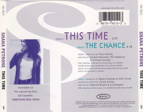 Shana Petrone* : This Time (CD, Single)