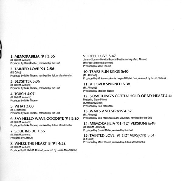 Soft Cell / Marc Almond : Memorabilia - The Singles (CD, Comp)