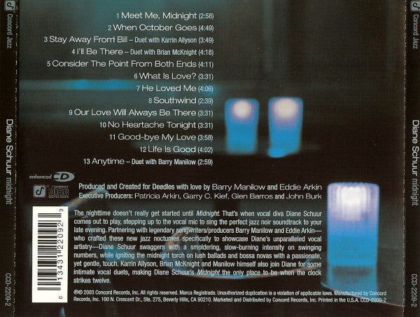 Diane Schuur : Midnight (CD, Album, Enh)